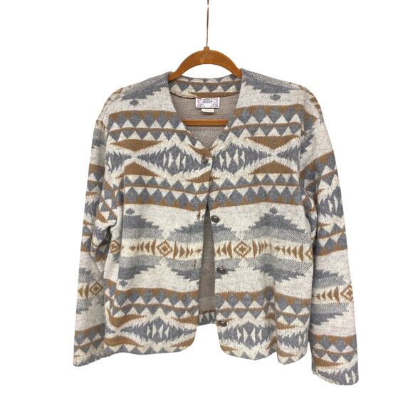 Vintage X Ashly Brent Aztec Pendleton Tribal Western Wear Button Cardigan Medium - Picture 1 of 6